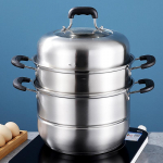 Garų puodas 11,8 colio garų puodai su dangčiu 2 pakopų nerūdijančio plieno garų puodas Daugiafunkcis indas su rankena daržovėms