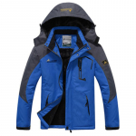 Žieminis gobtuvas su didelio dydžio plius aksomu sustorintas vėjui nepralaidus &scaron;iltas &bdquo;Parka Couple&ldquo; slidinėjimo alpinizmo kostiumas kailiniai vyrams ir moterims Asian XL 60-70kg
