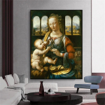 Klasikinė Madona su gvazdiku Spaudiniai Plakatas Leonardo da Vinci Meno spaudinys Drobės tapyba Moteris Sienų dekoras Vintažinis meno dekoras 21cm&times;30cm NoFrame