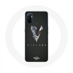 Coque pour Oppo A53 Vikings S&eacute;rie Saison 6 logo V Ep&eacute;e Gris Fond Noir
