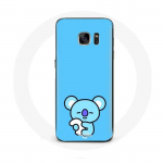 Coque pour Samsung Galaxy S6 Bangtan BTS BT21 Koya RM Fond Bleu