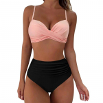 Dviejų dalių seksualūs maudymosi kostiumėliai, moteri&scaron;ki bikinio rinkiniai Paplūdimio apranga Push Up Solid Vasarinis maudymosi kostiumėlis Trikampis bikini maudymosi kostiumėlis žemu juosmeniu S