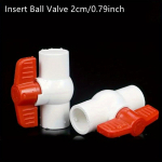 2 pakuočių PVC rutuliniai vožtuvai &ndash; lengvai montuojamas vandens uždarymo įrenginys &ndash; universalūs dydžiai, skirti rezervuarams, akvariumams ir drėkinimui Insert Ball Valve 2cm/0.79inch