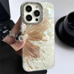 Korėjieti&scaron;kas prabangus blizgantis drugelio apvalkalo modelio telefono dėklas, skirtas iPhone 15 14 13 12 Pro Max 11 objektyvo apsauginis buferio dangtelis iPhone 11 pilka