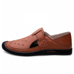 man shoes Genuine Leather Men Casual Shoes  Mens Breathable Slip on Black Driving Shoes the Summer Shoes