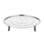 Nerūdijančio plieno apvalus garų puodo stovas su nuimamu V formos stovu garų puodui, sukraunamas 24cm