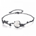 Kūrybi&scaron;ka juodos slyvos apyrankė moterims, papuo&scaron;alai, asmenybė, menas, persiko žiedas, baltas chalcedonas, papuo&scaron;alas rankai