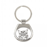Somali Cat - keychain with a cat, keychain with a print, personalized pendant from the Art-Dog brand sidabras