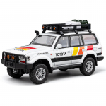 1/24 TOYOTA Land Cruiser LC80 SUV Lydinio Miniatiūrinis Automobilis Diecast Metalinis Mastelio Automobilio Modelis Garsas ir &Scaron;viesa Vaikų Žaislas Kolekcinis Transporto Priemonės balta