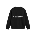 Li Ning Sportinio Gyvenimo Būdo Serija Raidžių Spaudinys Vilnos &Scaron;iltas Atspindintis Megztinis Su Apvalia Kaklo I&scaron;kirpte Džemperis Unisex Džemperis Juodas AWDTB41-6 S