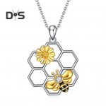 Bičių Karoliai Gėlės ir Korio Dekoras Kalnų Kri&scaron;tolo Pakabukas Karoliai Moterims Dovanų Reguliuojamo Ilgio Grandinėlė Romanti&scaron;kos Meilės Simbolis Papuo&scaron;alai A