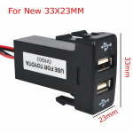 Dvigubas USB automobilinis įkroviklis, maitinimo adapteris, skirtas TOYOTA, USB 2.1A, 2 prievadų įkrovimo lizdas, skirtas iPhone, &bdquo;Sumsang&ldquo; automobilių aksesuarai juoda