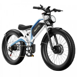 DUOTTS N26 elektrinis dviratis, 750 W*2 varikliai, 55 km/h maksimalus greitis, 26*4,0 colių pripučiamos padangos, 48 ​​V 20 Ah Samsung akumuliatorius, 120&ndash;150 km atstumas, 7 greičių Shimano N26