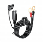 180cm Greito atjungimo SAE laidas su 10A saugikliu, O gnybtu, akumuliatoriaus įkroviklio prailginimo adapterio laidas 16AWG gnybtas 180cm juoda