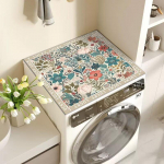 Dustproof 3D Flower Diatom Mud Waterproof & Absorbent Anti-Slip Mat for Washing Machine or Bedside Table 40x50cm (Crystal Velvet)