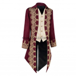 Vyri&scaron;kas Steampunk Gotikinis Viktorijos laikų &Scaron;varkas Vintažinis Violetinis Aksominis Frakas Viduramžių Frakas Uniforma Renesanso Kostiumas XXXL raudona