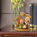 Kalėdų scena Figūrėlė &Scaron;ventosios &scaron;eimos statula Dovana Rankų darbo Jėzus Marija Juozapas Figūrėlės Ornamentas skirtas Holding Lamp