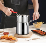 &bdquo;Viskas viename&ldquo; nerūdijančio plieno gruzdintuvė buitiniam naudojimui, gruzdintuvė, maža aliejaus purslų gruzdintuvė, gruzdintuvė bulvytėms fri One Size