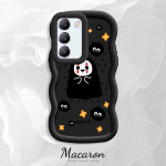 Dažytas ra&scaron;tas Big Wave Edge Mink&scaron;ta silikoninė medžiaga Macaron telefono dėklas, atsparus smūgiams, apsauginis guminis korpusas, skirtas OnePlus Vivo Motorola Moto Vivo Y03 rožinė