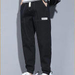 Vyri&scaron;kos mados juodos mėlynos pilkos spalvos džinsai Streetwear &bdquo;Jogger&ldquo; kelnės, didesnio dydžio 8XL kelnės, laisvalaikio tiesūs gatvės drabužiai, sutraukiama juostele elastinga juosmens laisvi džinsai L juoda