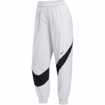 Nike Sportswear Laisvos Vidutinio Juosmens Apsaugos Nuo Saulės Rai&scaron;teliu Megztos Sportinės Kelnės Moterims Apačia Balta Juoda HM8977-100 S