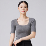 FENGXUN Women's 100% Wool U-Neck Pullover Sweater S