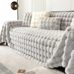 Prabangus Imituoto Triu&scaron;io Pliu&scaron;inis Sofos Rank&scaron;luostis Žieminis &Scaron;iltas Pūkuotas Mestas Antklodė Super Mink&scaron;tas Lygus Sutir&scaron;tintas Velvetinis Sofos Užvalkalas 180x130cm 1pc