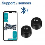 Motociklo Bluetooth suderinama padangų slėgio stebėjimo sistema TPMS Padangų slėgio jutikliai I&scaron;orinis jutiklis Android/IOS Automobilio TMPS 2 Sensors