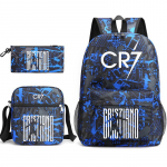 C. Ronaldo studenti&scaron;ka kuprinė + maža rankinė per petį + pie&scaron;tukinė - trijų dalių kuprinė School bag 3-piece set black