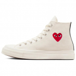 Chuck 70 Comme des Gar&ccedil;ons Play x Chuck 70 Converse High 'Single Heart - Milk' A08800C 42