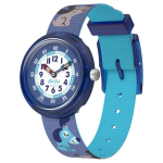 SWATCH Flik Flak Kvarcinis Mechanizmas Vaikams Skirtas Laikrodis 31.85mm Mėlynas Ciferblatas Biologi&scaron;kai Pagrįstos Medžiagos Laikrodžio Korpusas Perdirbto PET Dirželis ZFBNP237 Blue Dial