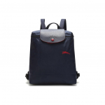 Longchamp Le Pliage Club 26 Logotipo Spaudos Sulankstomas Drobės Kuprinė Moteri&scaron;ka Kuprinė Tamsiai Mėlyna 1699619556 Marine Blue