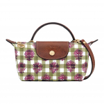 Longchamp Le Pliage kolekcija Klasikinis languotas ra&scaron;tas Drobės koldūno formos rankinė Mini moteri&scaron;ka petinė rankinė Arti&scaron;oko žalia 34205HGGM04 Basic Set (Bag)
