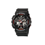 Casio Vyri&scaron;kas skystųjų kristalų/analoginis dvigubo ekrano serijos juodas laikrodis GA-100-1A4DR GA-100-1A4DR Black Dial black