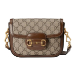 Gucci Horsebit 1955 Vintažinis auksinis sagas Su Horse Bit sagtimi Austas dirželis Su sendintu logotipu Basic+Dust Bag smėlis/juodmedis