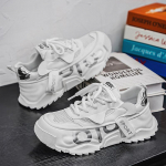 Didelio dydžio 46 47 Vyri&scaron;ki Madingi Kvėpuojantys Tinklelio Sportbačiai Storas Padas Patogūs Laisvalaikio Originalūs Įspiriami Avalynė Tenis Masculino 39 balta