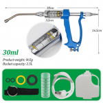 5ml 10ml 20ml 30ml Veterinarinis metalinis &scaron;ėrimo pistoletas Nuolatinis pildymo pistoletas galvijams, avims, ožkoms Pildymo pistoletas su buteliuku Ūkio įrankiai M gray