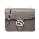 Gucci GG besijungianti mini rankinė per petį Pilka oda Auksinė furnitūra Kasdieniam naudojimui 510304-CAO0G-1226 Basic Set (Bag+Dust Bag)
