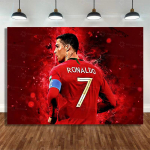 Nauja CR7 Gimtadienio Dekoracija Futbolo Superžvaigždės &Scaron;ventės Reikmenys Futbolo &Scaron;ventės Smulkmenos Staltiesė Lėk&scaron;tė Popierinė Taurė Fonas as the picture showe red