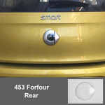 Automobilio priekinis ir galinis logotipų dangtelis 3D ABS apsauginis emblemos dėklas Formavimo modifikavimo dangtelis Smart 451 453 Fortwo Forfour priedams 453 forfour-Rear