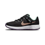 Nike REVOLUTION 6 FlyEase Perdirbtos medžiagos Žemi Bėgimo Bateliai Vaikams Juodi Žali Rudi Vaikams Nuo 3 Iki 7 Metų Amžiaus DD1114-005 28