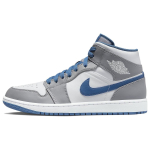 Air Jordan 1 Mid Cement True Blue Vyri&scaron;ki sportbačiai Pilkas Cementas-Pilkas Baltas DQ8426-014 40.5 gray