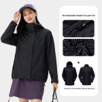 Camel Moterų Toray DX 3-in-1 Vėjui ir vandeniui atsparus lauko striukė XL black