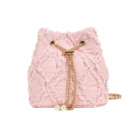 Ling Grid grandinėlės kibiro formos rankinė, paprasta crossbody rankinė, moteri&scaron;ka madinga rai&scaron;teliu su kutais rankinė per petį rožinė