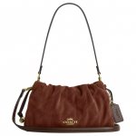Coach Faye 26 Auksinis logotipas Dygsniuotos detalės Pečių krep&scaron;ys Suede ir lygios odos Crossbody krep&scaron;ys Vidutinis Moteri&scaron;kas pečių krep&scaron;ys rudas CCZ55-IMYEF Basic Set (Bag+Dust Bag) brown