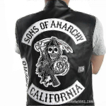 Sons Of Anarchy Hoody TV Soa Cosplay Kostiumas Vyri&scaron;kas Užtraukiama Striukė Odinė XXL balta