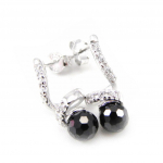 Les Tr&eacute;sors De Lily [G9366] - Boucles Argent 'Renaissance' Noir argent&eacute; (rhodi&eacute;) - 22x8 mm