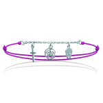 Les Tr&eacute;sors De Lily [J0810] - Bracelet Argent 'T&ecirc;te de Mort' rose argent&eacute; - 10 mm ry&scaron;kiai rožinė