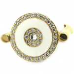 Bague plaqu&eacute; or 'Calypso' blanc (double face)