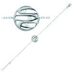 Les Tr&eacute;sors De Lily [N3040] - Bracelet Argent 'Tempo' blanc argent&eacute; (rhodi&eacute;) - 13 mm balta